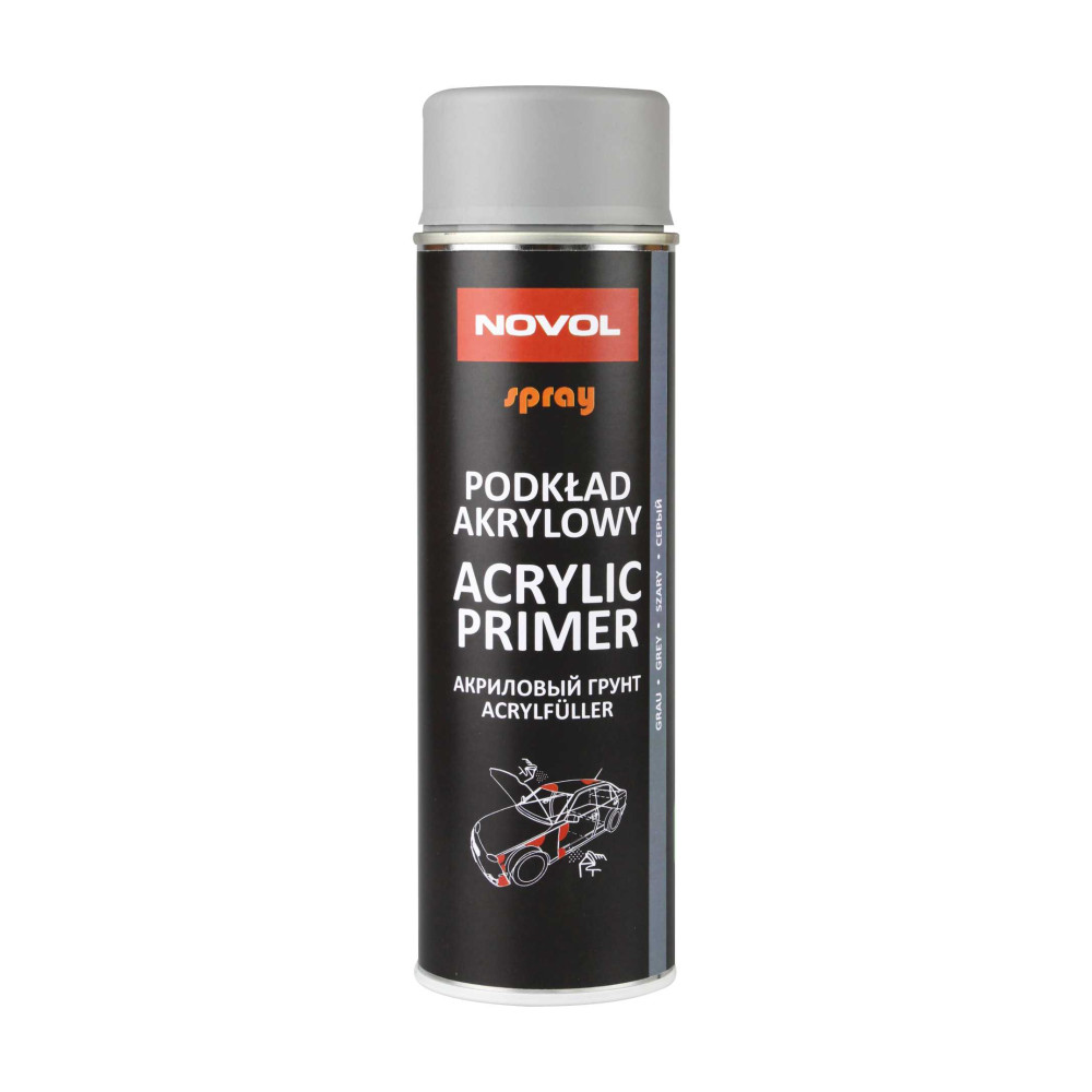 Акриловий грунт сірий Novol ACRYL PRIMER аерозоль 0,5 л