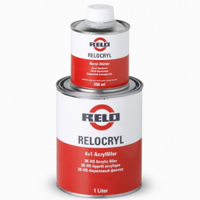 Грунт-наполнитель Relocryl 4+1 Acrylfiller, белый, 1 л + отвердитель