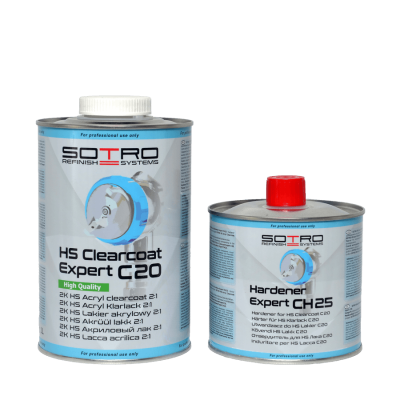 Лак безбарвний акриловий SOTRO 2K HS 2:1 Acryl Clearcoat Expert C20 1 л та затверджувач 0,5 л