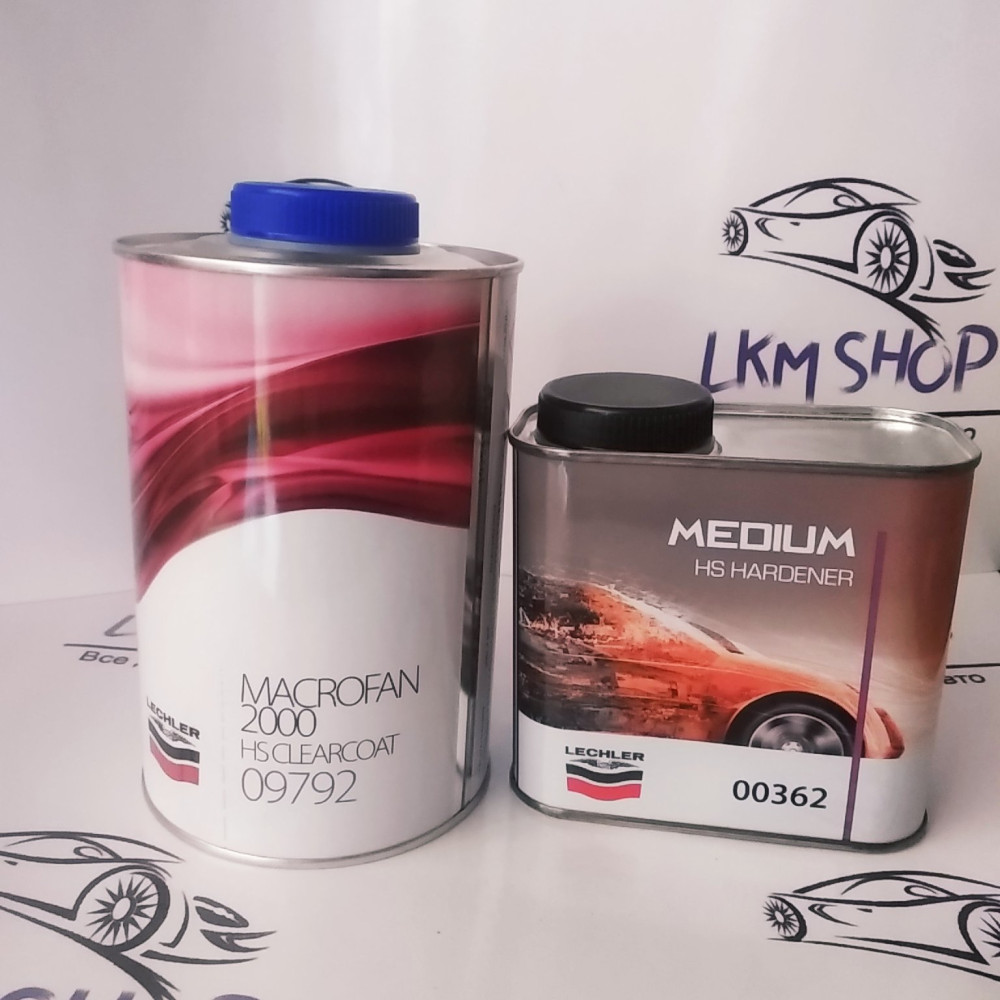 Лак акриловий Lechler Macrofan 2000 HS 1 л з затверджувачем 0,5 л