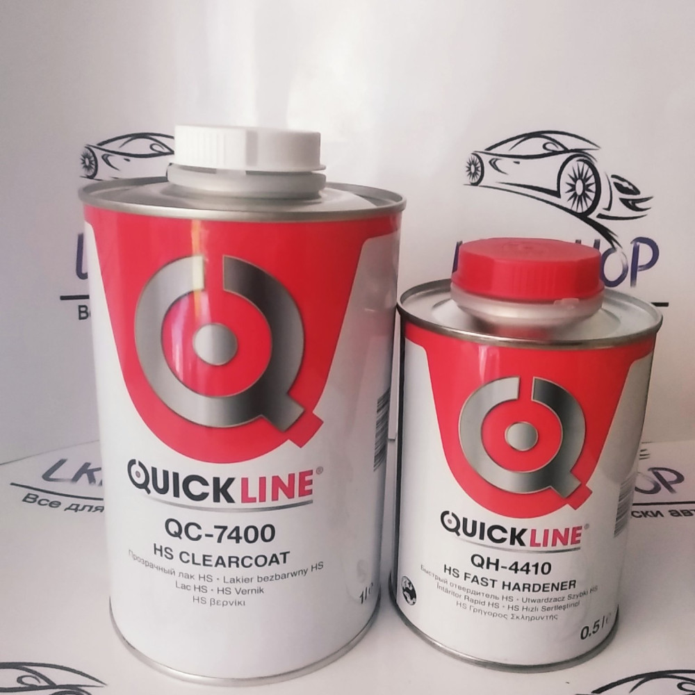 Лак акриловий 7400 HS Quickline 1 л з затверджувачем 0,5 л