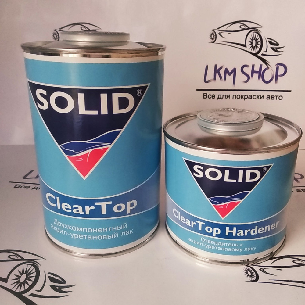 Лак акриловий Solid Clear Top 1 л з затверджувачем 0,5 л