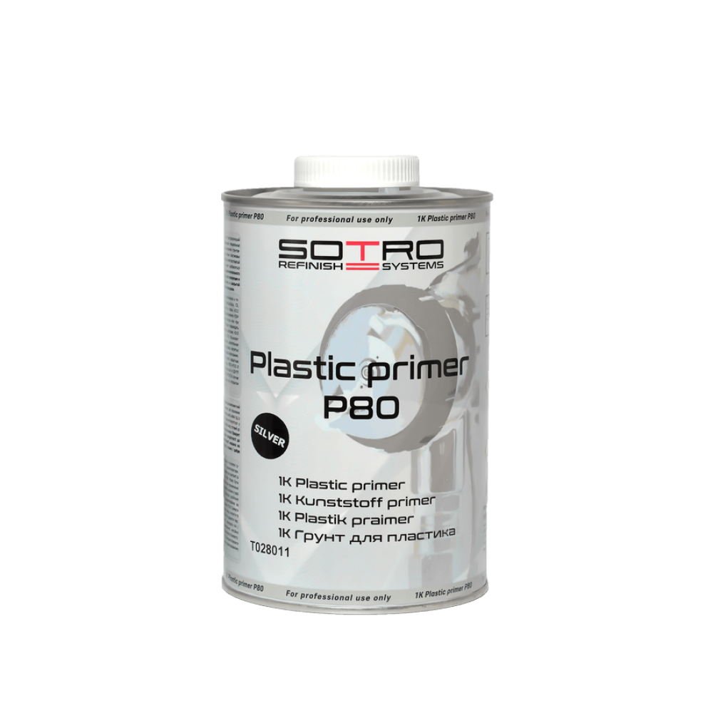 Грунт по пластику SOTRO 1K Plastic primer SILVER P80 1 л срібло