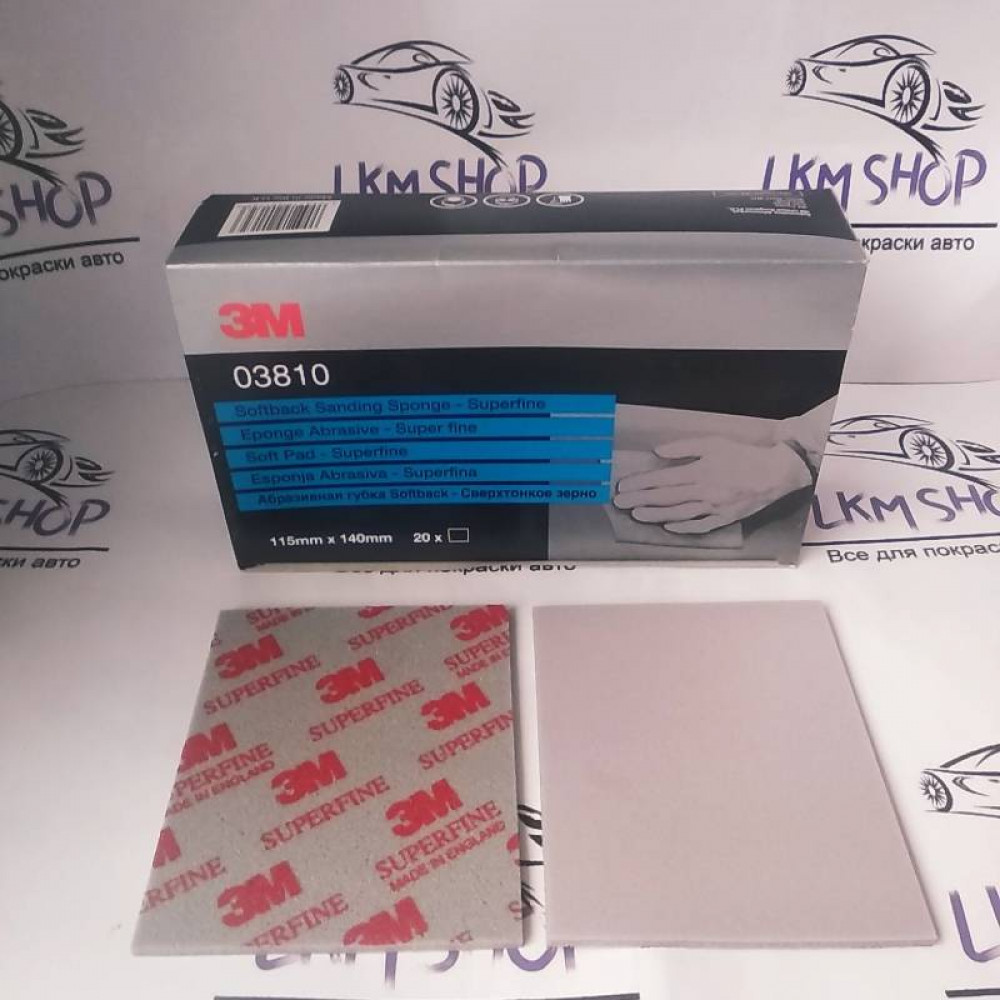 Абразивная губка супертонкая  P400, SOFTBACK, 115 х 140 мм, 3М