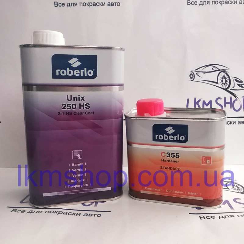 Лак акриловий Unix 250 HS Roberlo 1 л з затверджувачем 0,5 л