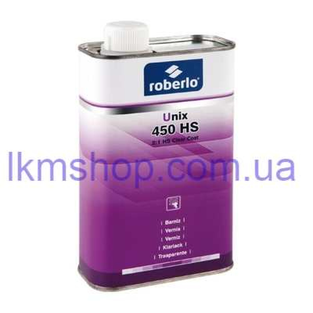 Лак акриловий Unix 450 HS Roberlo 1 л з затверджувачем 0,5 л