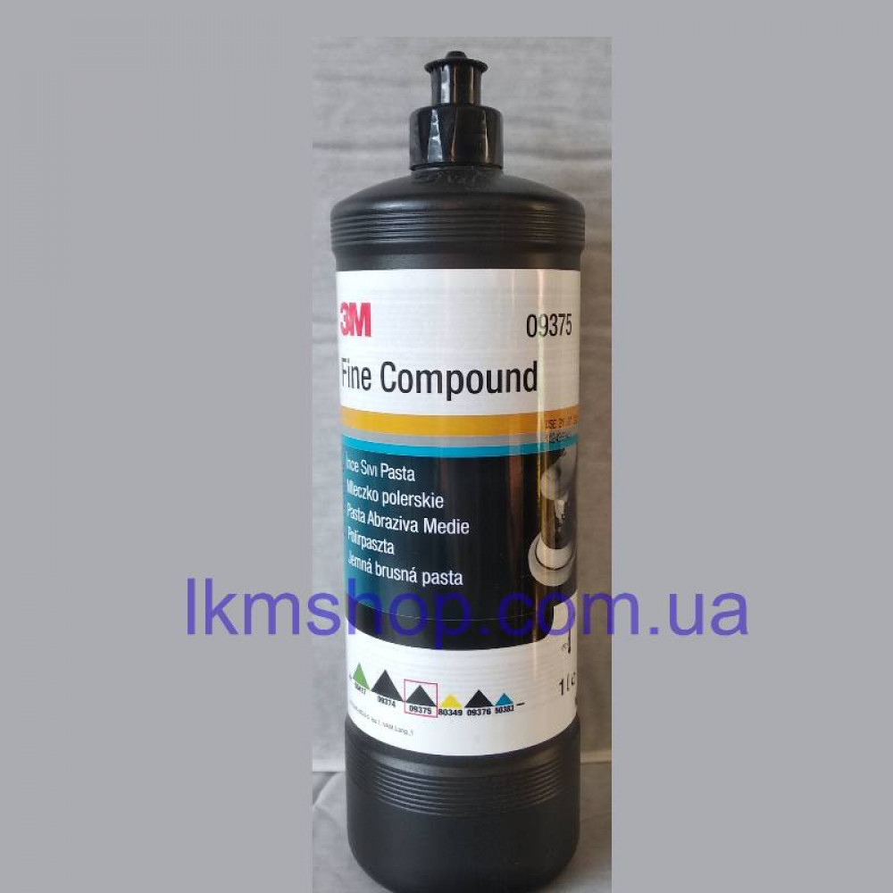 Полірувальна (абразивна) паста №2 Fine Compound, 1 л, 09375 (чорний ковпачок), 3М