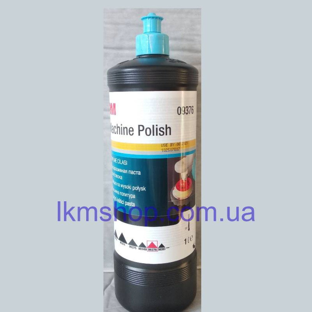 Полировальная паста для блеска №3 Machine Polish, 1 л, 09376 (блакитний ковпачок), 3М