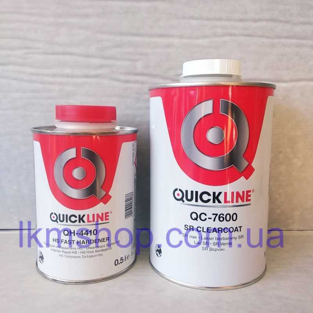 Лак акриловий 7600 HS SR Quickline 1 л з затверджувачем 0,5 л 
